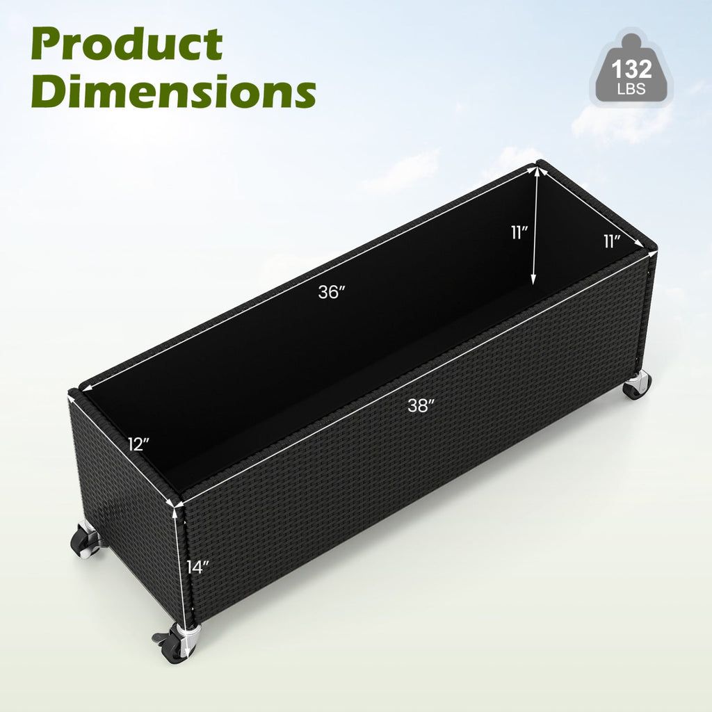Mobile Raised Garden Bed with Wheels