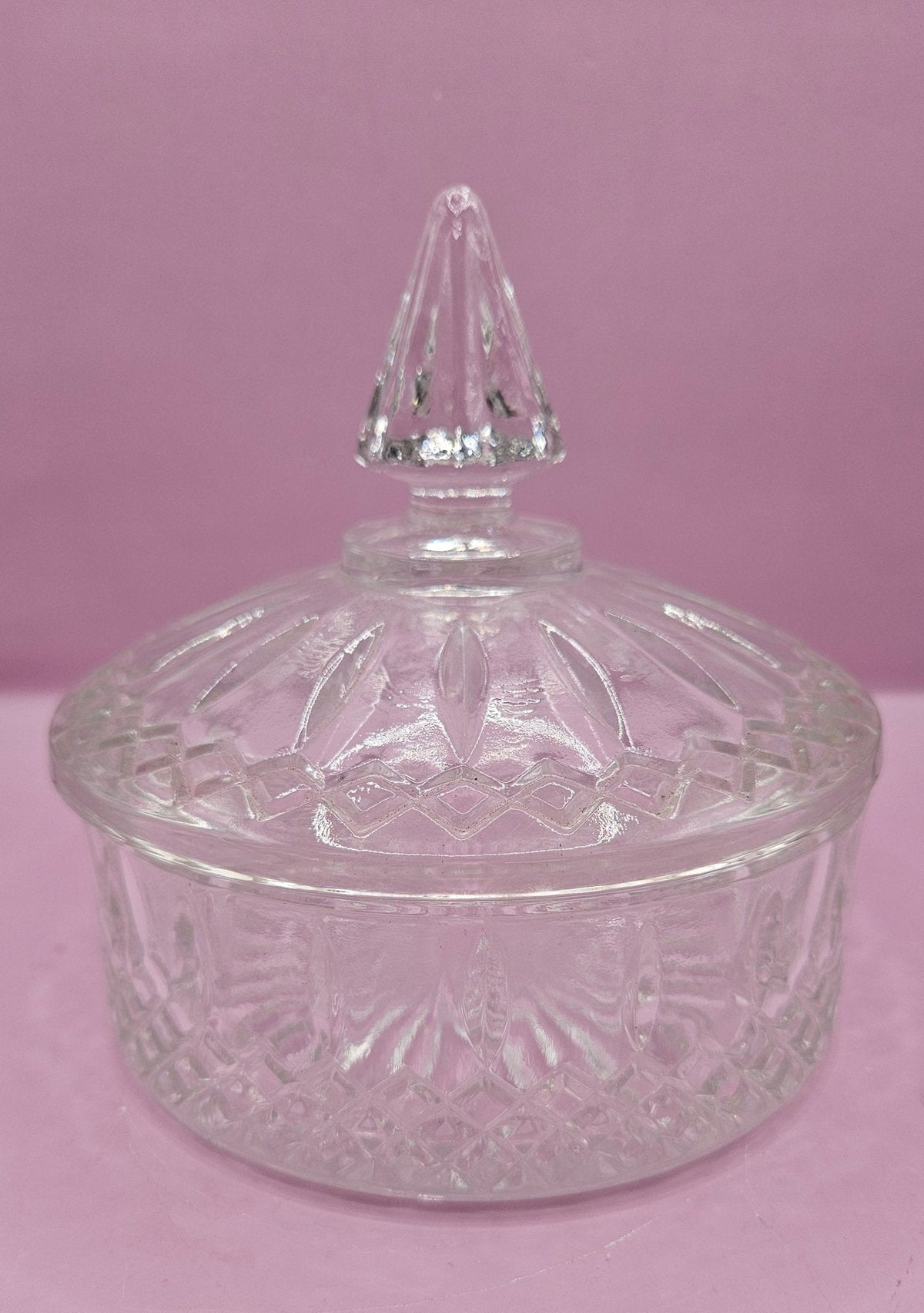 Vintage Clear Glass Candy Dish with Lid