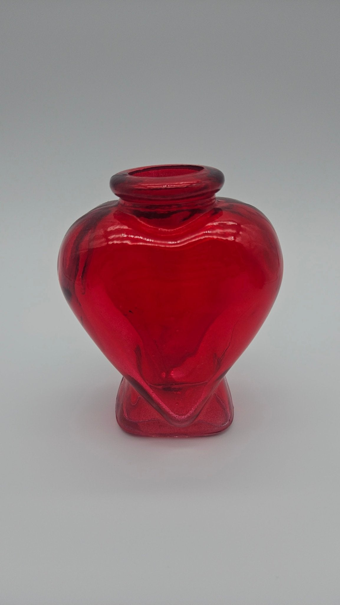 Vintage Heart Glass Bottle