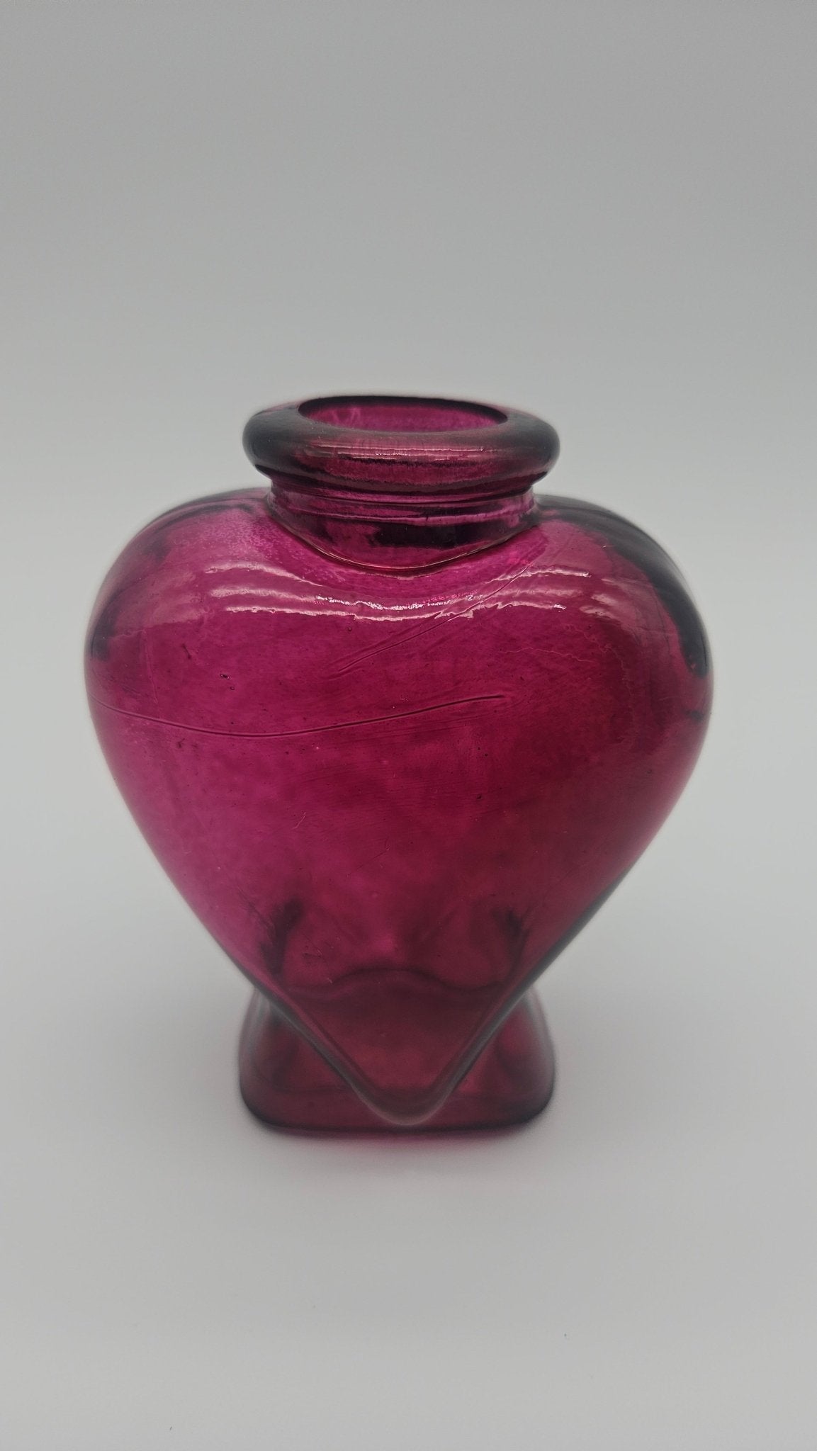 Vintage Heart Glass Bottle
