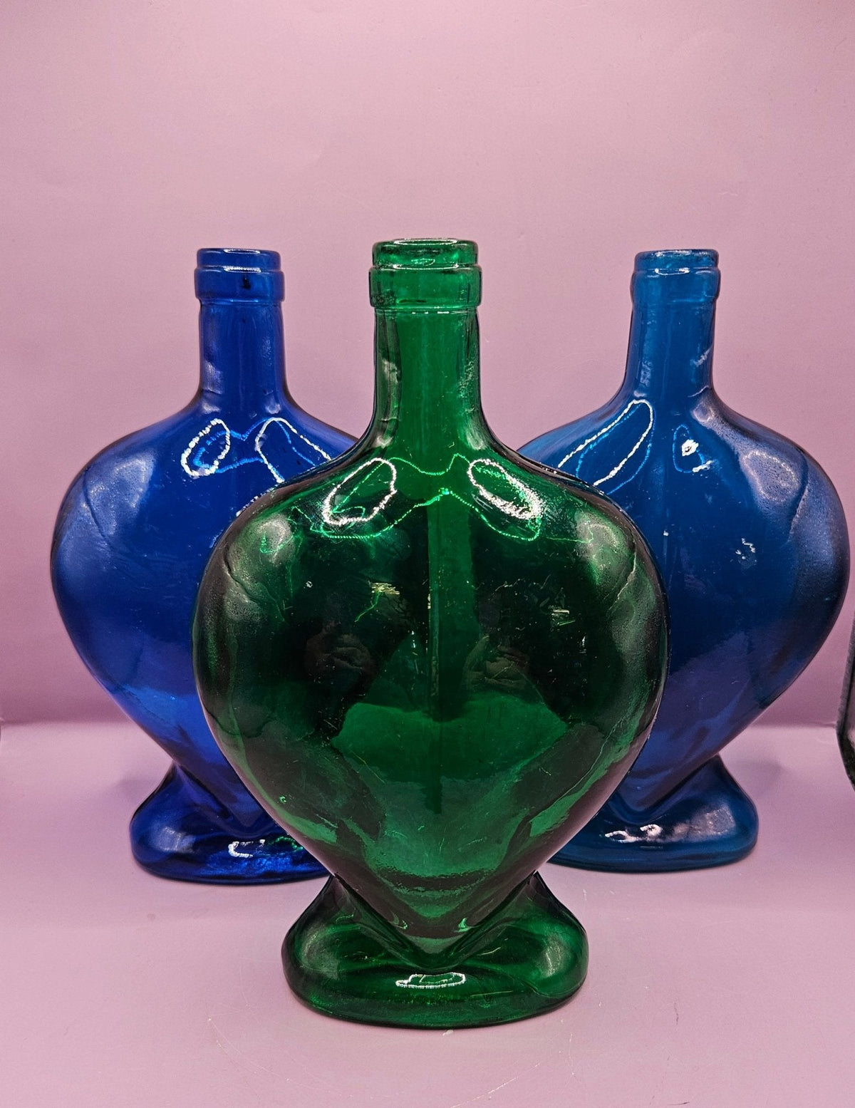 Vintage Heart-Shaped Glass Bottle
