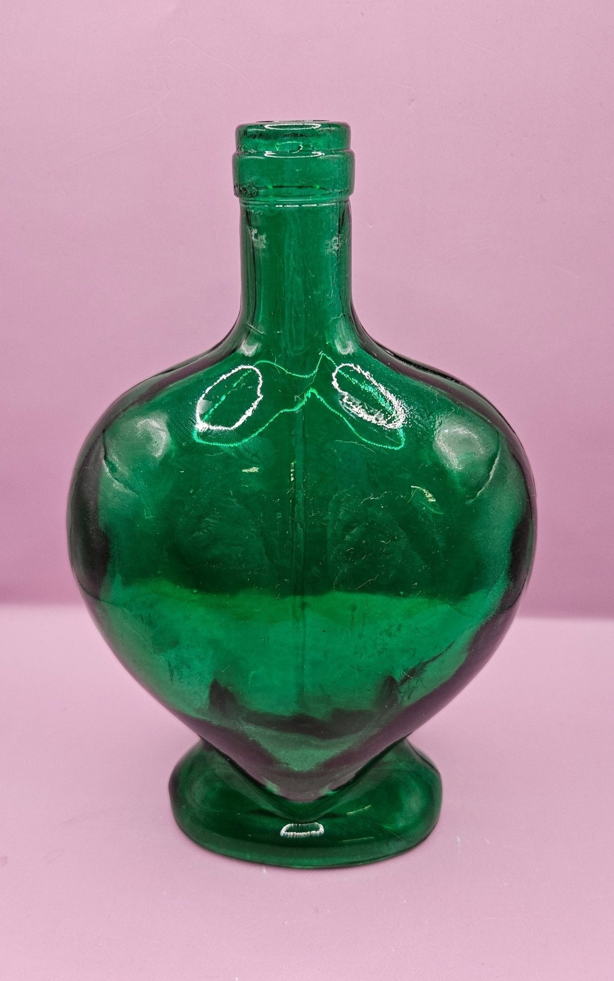 Vintage Heart-Shaped Glass Bottle