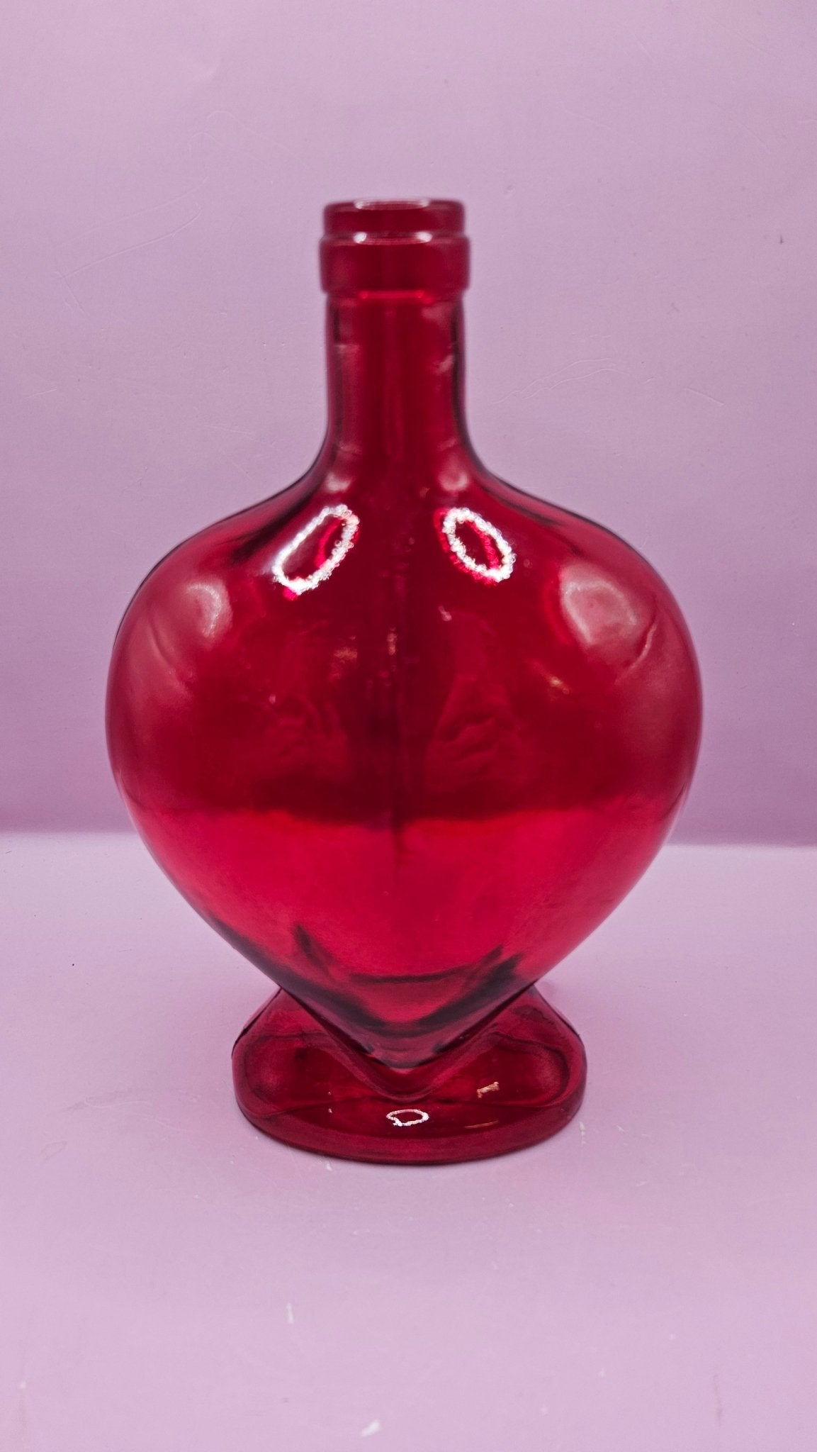 Vintage Heart-Shaped Glass Bottle