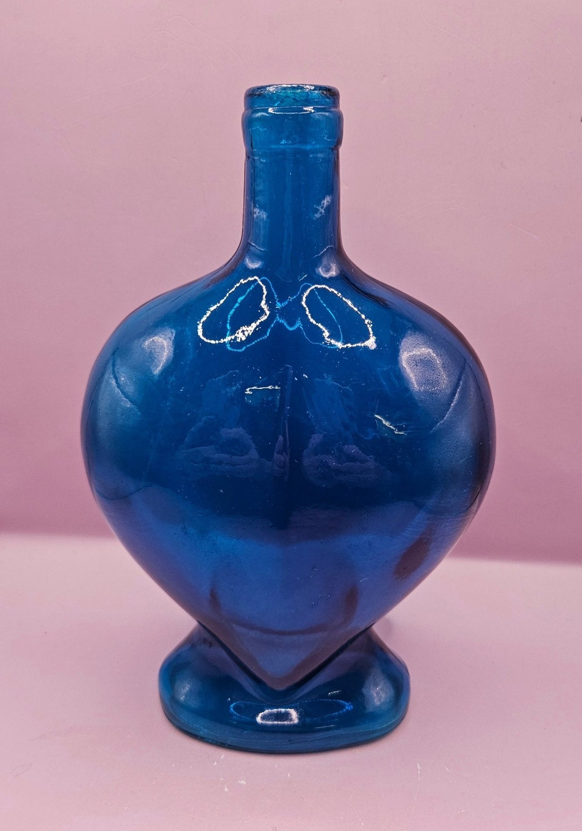 Vintage Heart-Shaped Glass Bottle