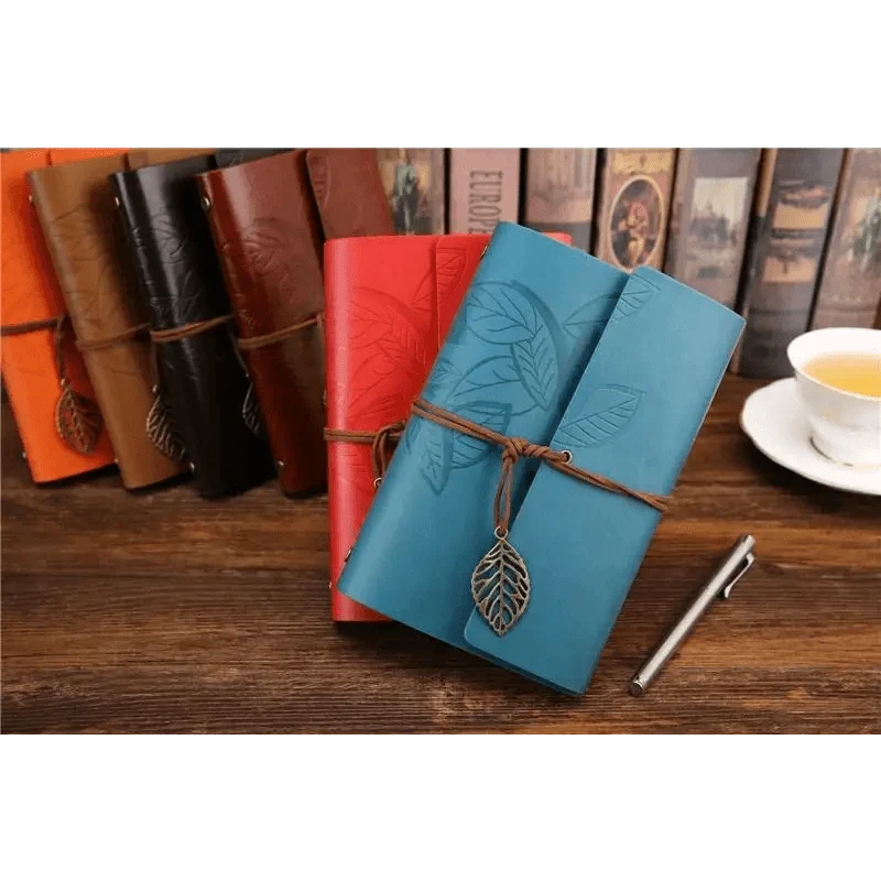 Leaf Embossed Leather Journal