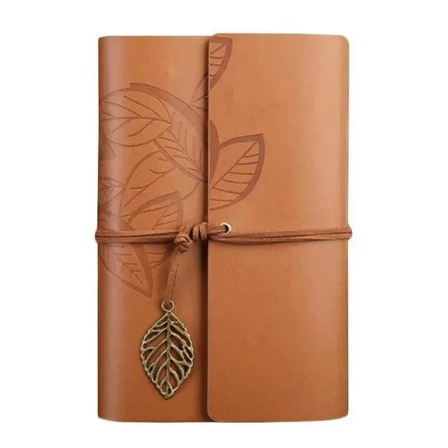 Leaf Embossed Leather Journal