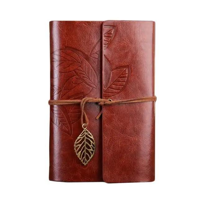 Leaf Embossed Leather Journal