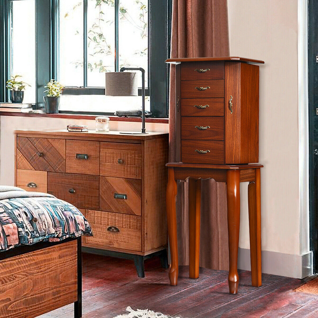 Standing Jewelry Box with Drawers & Side Doors