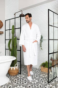 Waffle Spa Robe – Lightweight Quick-Dry Kimono Bath Robe