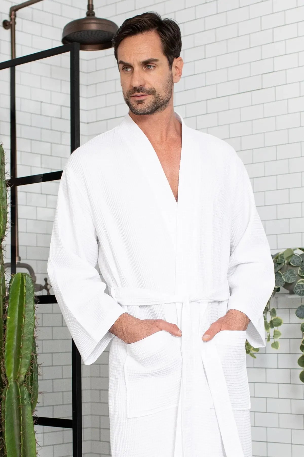 Waffle Spa Robe – Lightweight Quick-Dry Kimono Bath Robe