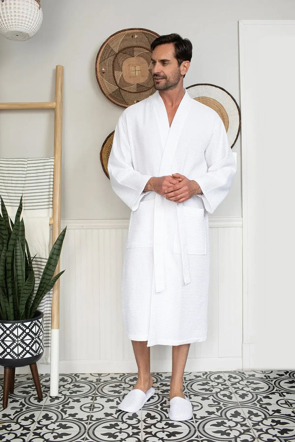 Waffle Spa Robe – Lightweight Quick-Dry Kimono Bath Robe