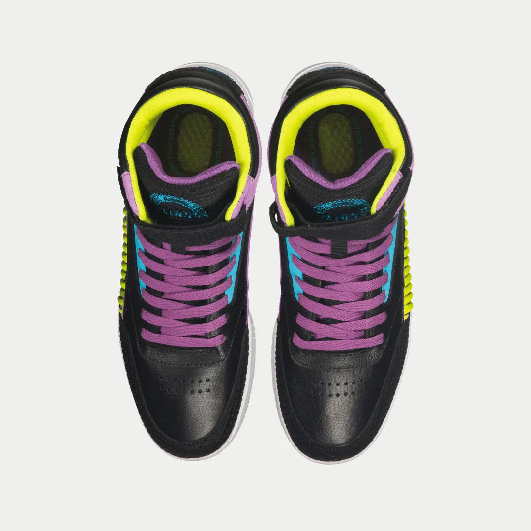 LA Gear Women's Flame High-Top – Black x Purple x Turquoise
