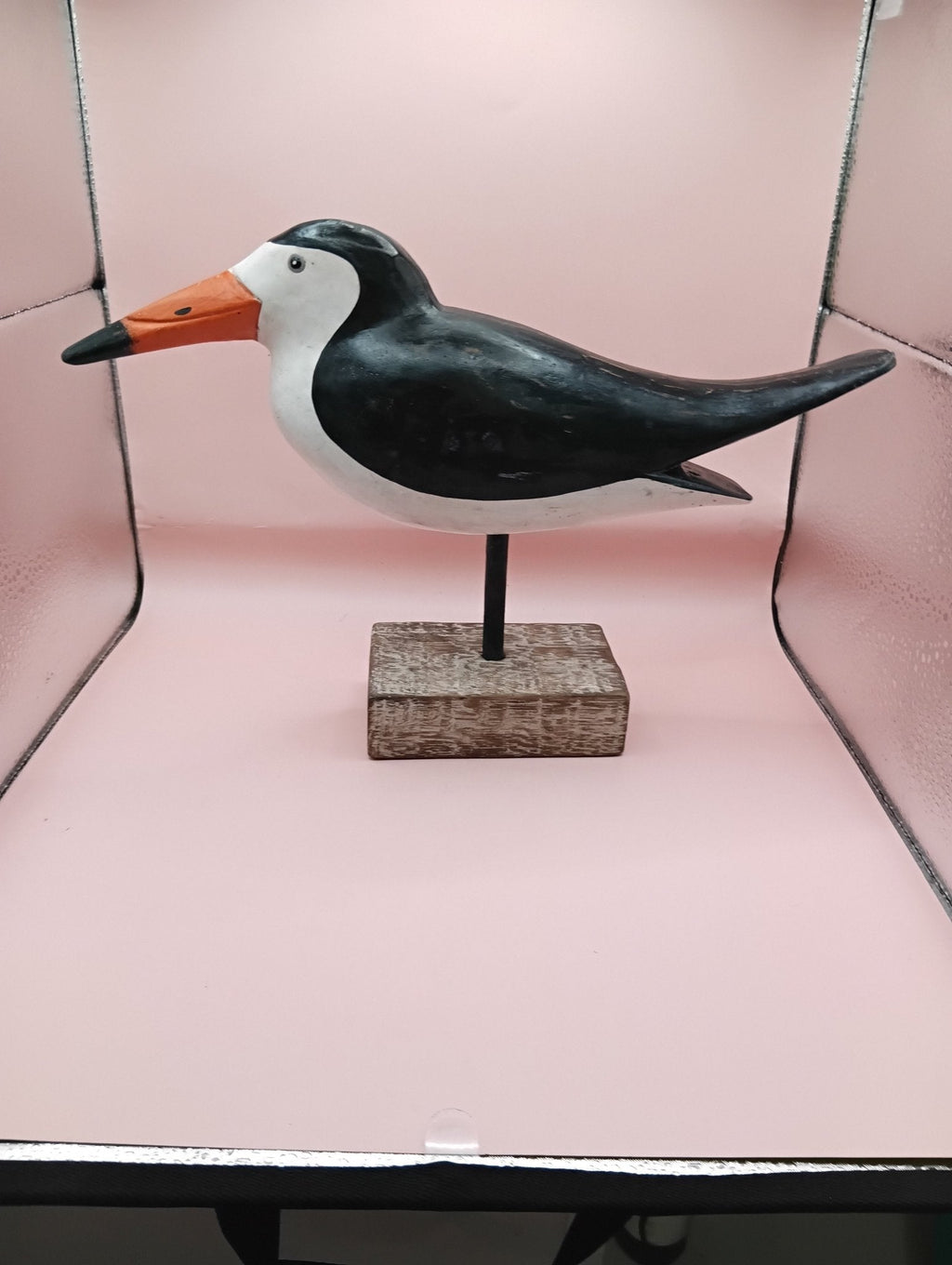 Hand-Carved Wood Skimmer Bird Sculpture