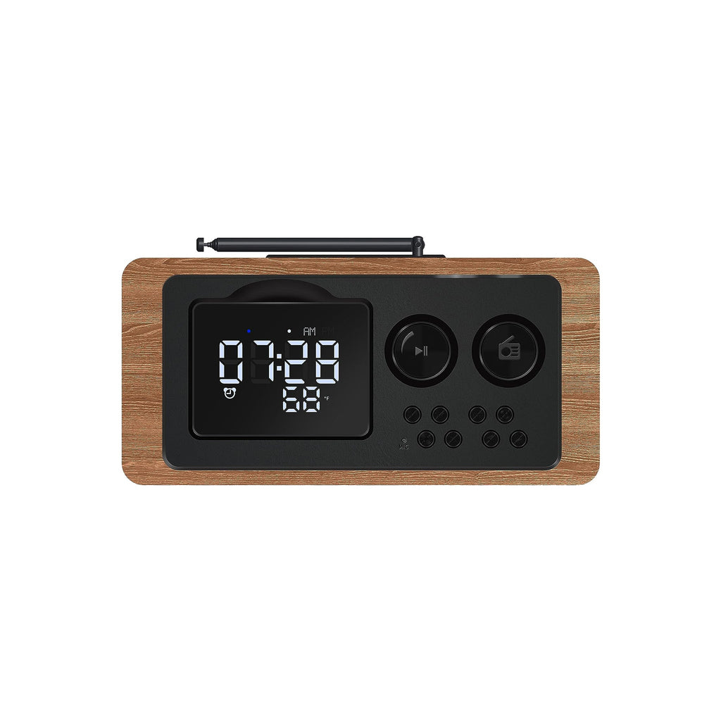 Retro Bedside Radio with Alarm Clock, Bluetooth 5.1 & FM Tuner